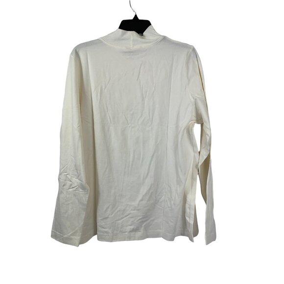 Croft & Barrow Women's Ivory Classic Mock Neck Top - Picture 2 of 6